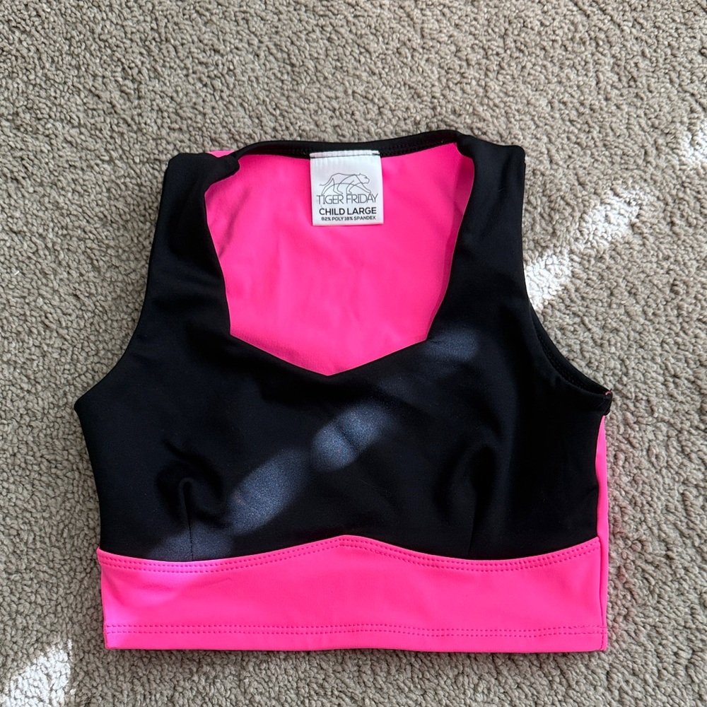 TIGER FRIDAY Pink and Black Sports Bra